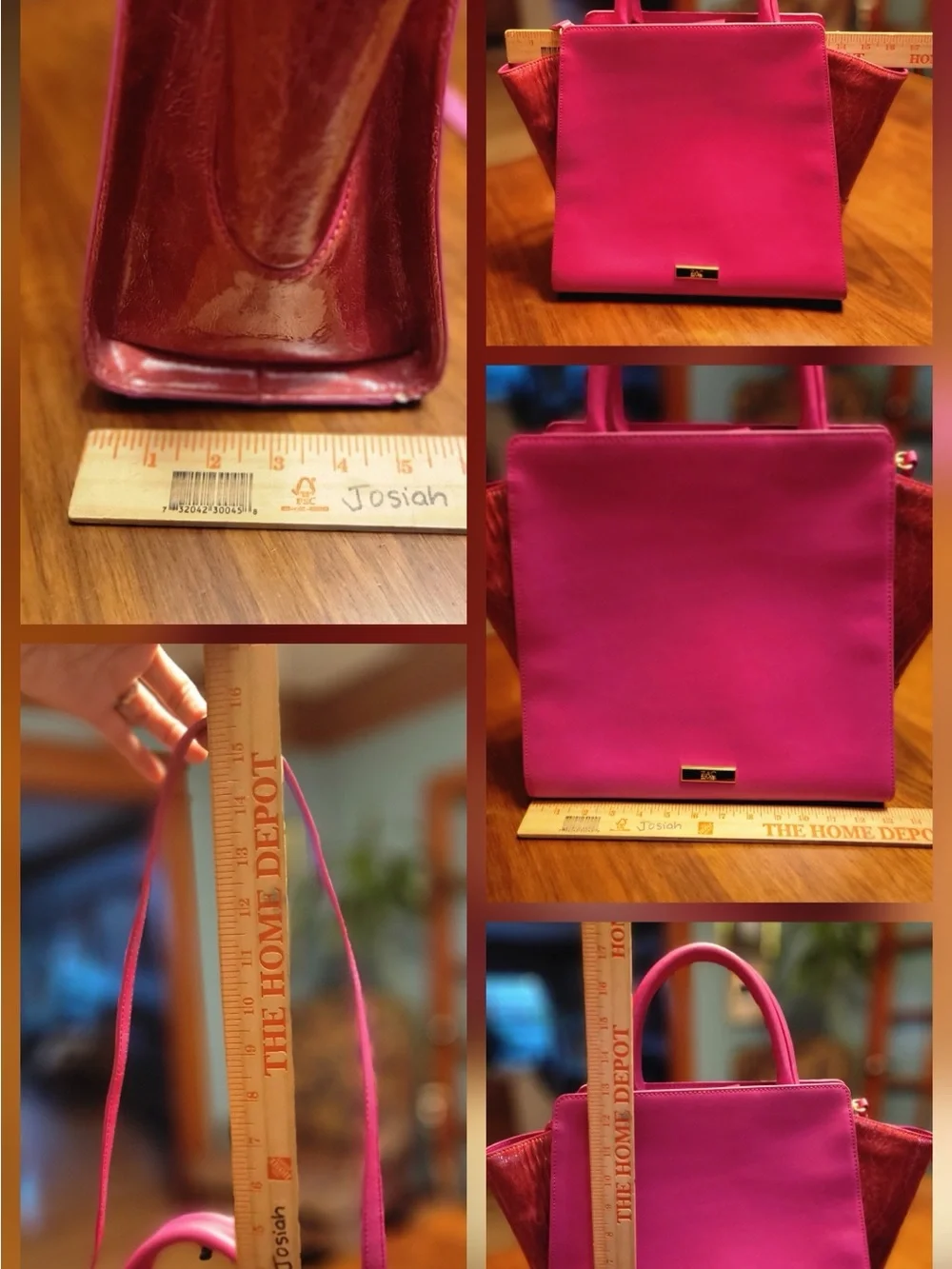 ZAC Zac Posen Large Pink Top Handle Satchel Crossbody Bag